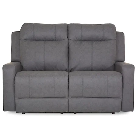 Contemporary Power Reclining Loveseat  with Power Headrest and USB Ports